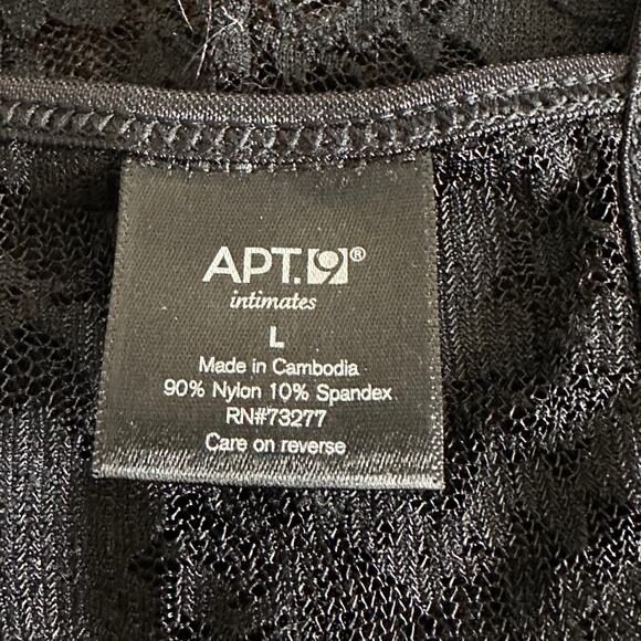 Lacey Slip Dress Chemise Large Black Sheer Ruffle Top Stretchy Siren Coquette - Picture 6 of 6